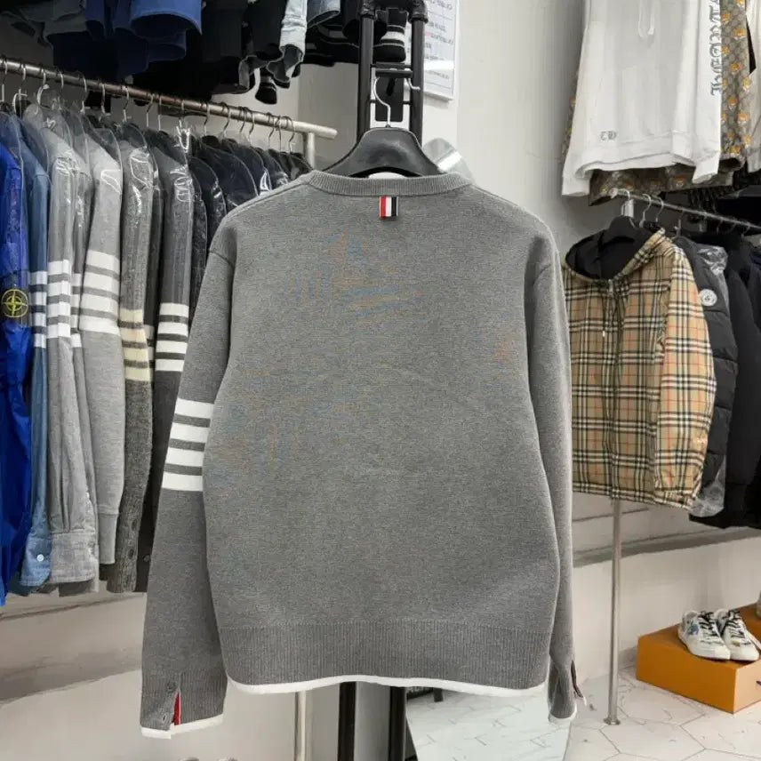 [BUNJANG] Thom Browne Milano Stitch Pocket Knit Sweater / [4] 톰브라운 사선완장 밀라노스티치 포켓 니트