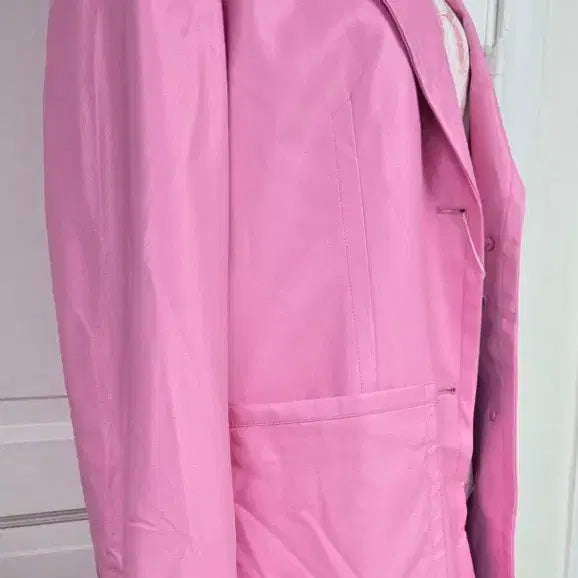 [BUNJANG] Stand Studio Keeva Blazer - Bubblegum Pink Faux Leather Jacket / 스탠드 스튜디오 키바 블레이저