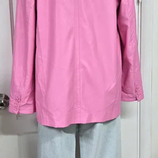 [BUNJANG] Stand Studio Keeva Blazer - Bubblegum Pink Faux Leather Jacket / 스탠드 스튜디오 키바 블레이저