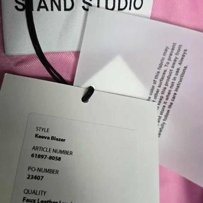 [BUNJANG] Stand Studio Keeva Blazer - Bubblegum Pink Faux Leather Jacket / 스탠드 스튜디오 키바 블레이저