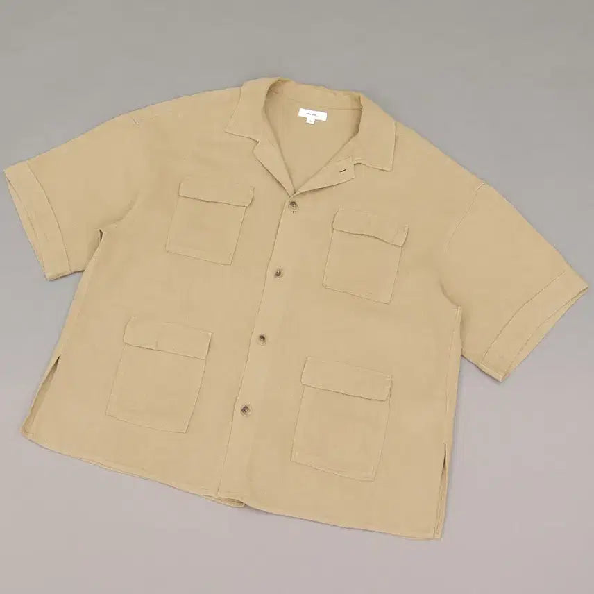 [BUNJANG] Niko And Cotton &amp; Linen Blend BDU Short Sleeve Shirt Jacket / Niko And 니코앤드 코튼&amp;린넨블렌드 BDU 반팔 셔츠자켓3 ~105