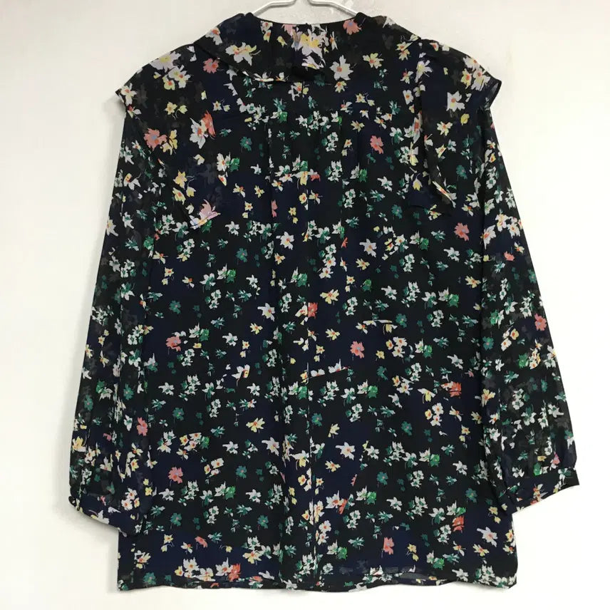 [BUNJANG] Beanpole Ladies Ruffle Flower Blouse / 빈폴 레이디스 러플 플라워 블라우스 90