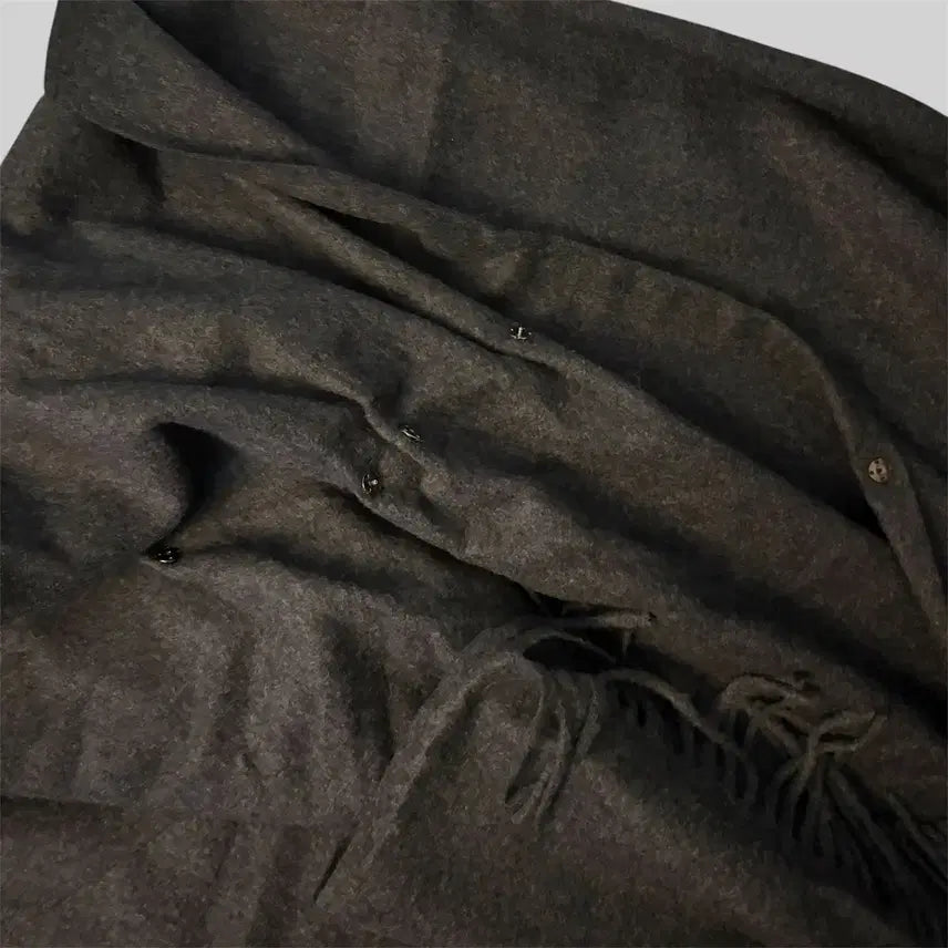 [BUNJANG] Milo Archive Three Way Double Snap Drape Muffler Charcoal / 밀로아카이브 쓰리 웨이 더블 스냅 드레이프 머플러 차콜