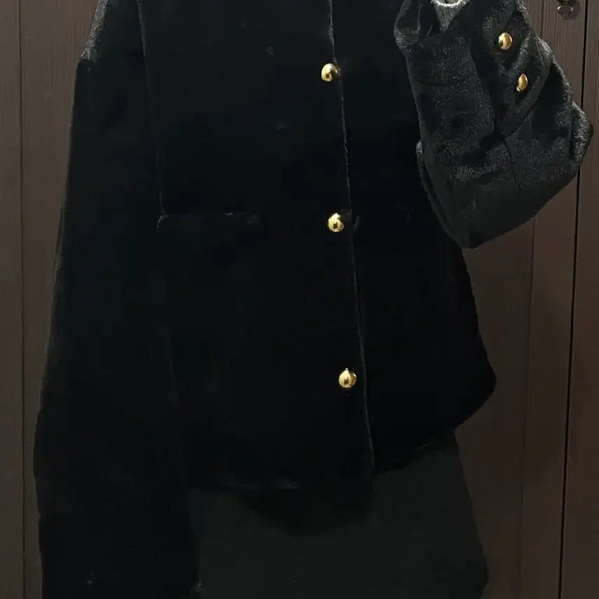 [BUNJANG] ZARA Faux Fur Patch Pocket Black Jacket / 자라 페이크 퍼 패치 포켓 블랙 자켓