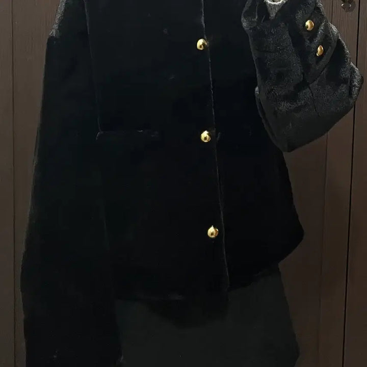 [BUNJANG] ZARA Faux Fur Patch Pocket Black Jacket / 자라 페이크 퍼 패치 포켓 블랙 자켓