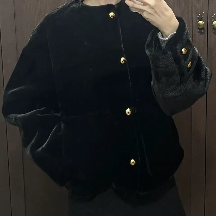 [BUNJANG] ZARA Faux Fur Patch Pocket Black Jacket / 자라 페이크 퍼 패치 포켓 블랙 자켓