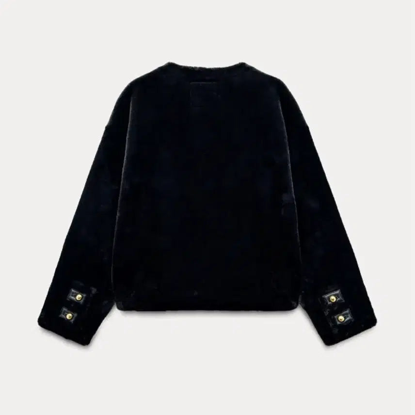 [BUNJANG] ZARA Faux Fur Patch Pocket Black Jacket / 자라 페이크 퍼 패치 포켓 블랙 자켓