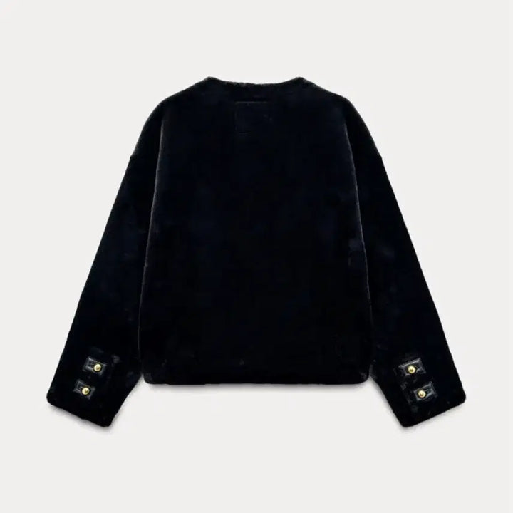 [BUNJANG] ZARA Faux Fur Patch Pocket Black Jacket / 자라 페이크 퍼 패치 포켓 블랙 자켓