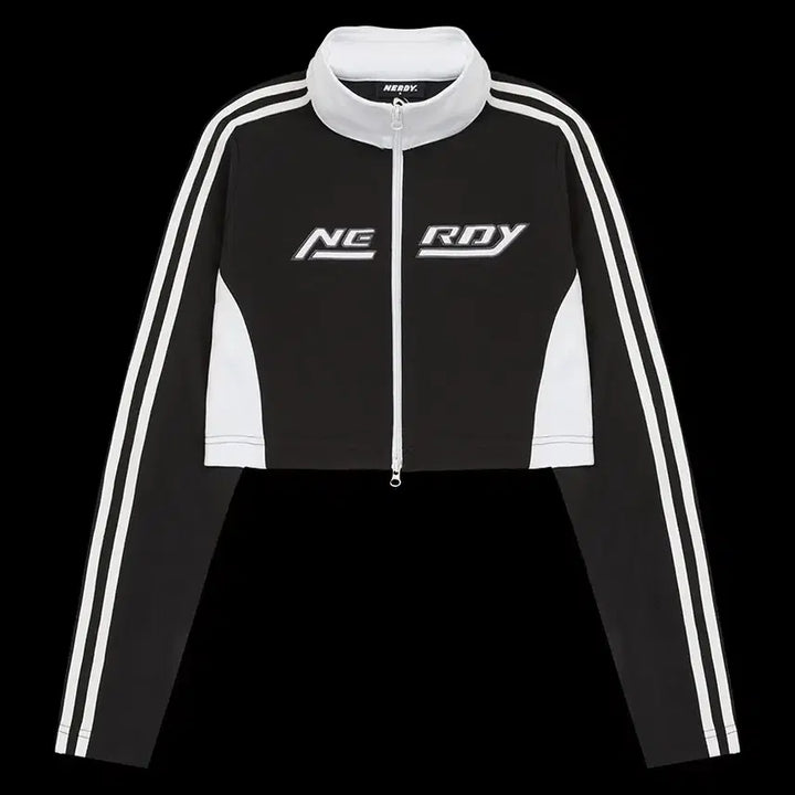 [BUNJANG] Nerdy Crop Zip-up Track Top / 널디 크롭 집업