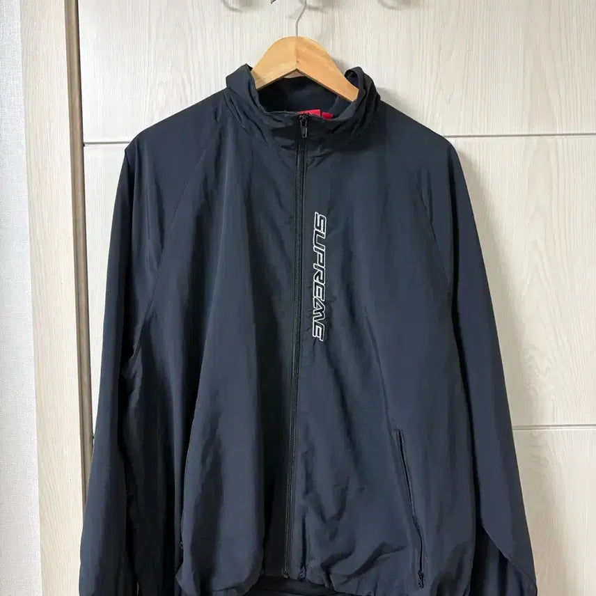 [BUNJANG] Supreme Contrast Zip Track Jacket (Black, M) / 슈프림 콘트라스트 집 트랙 자켓