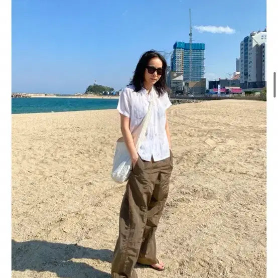 [BUNJANG] Jour de Te Nylon Bending Pants / 쥬르데떼 스티치 나일론 밴딩 팬츠
