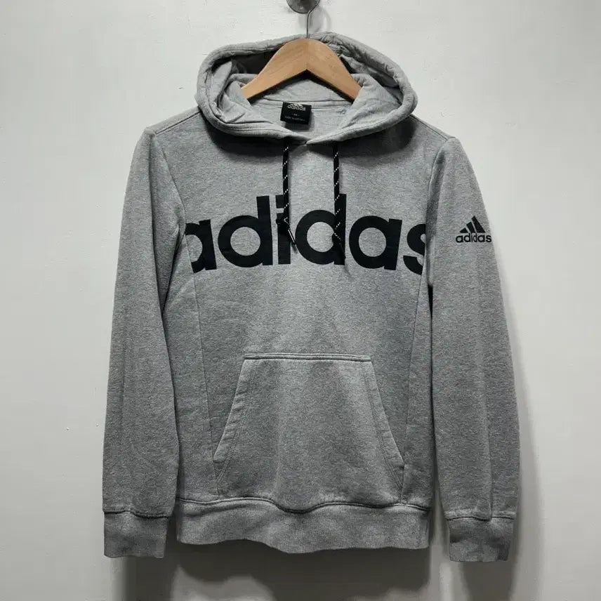 [BUNJANG] Adidas Big Logo Hoodie Gray (S) / 아디다스 빅로고 후드티 그레이 S