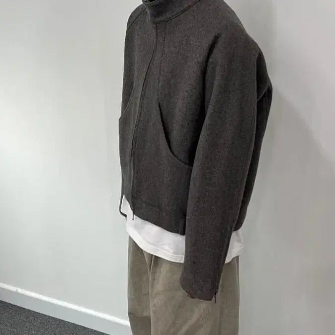 [BUNJANG] Etce Curve Wool Biker Jacket / Etce 커브 울 바이커자켓 L