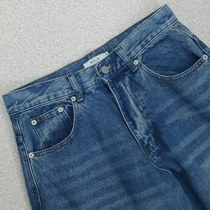 [BUNJANG] (M)MOLE Denim Cargo Wide Pants / (M)MOLE 남자 워싱 데님 카고 와이드 팬츠 청바지 H20W3044