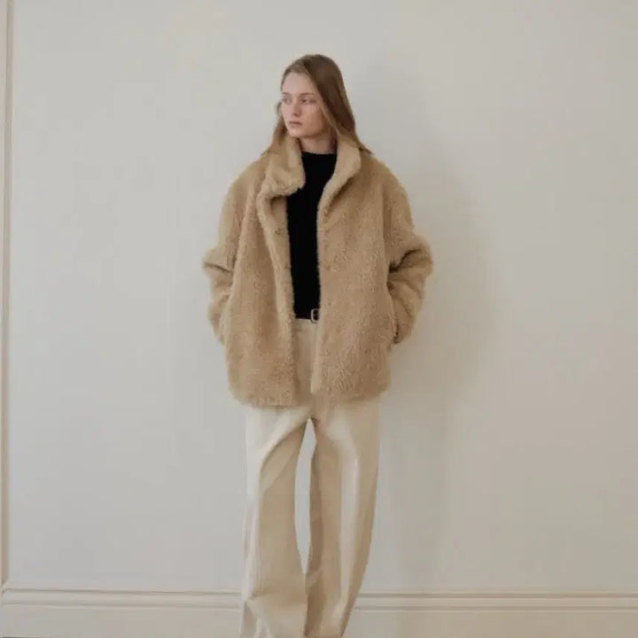 [BUNJANG] Arto Baby Bear Fur Jacket Beige / 아르토 baby bear fur jacket beige