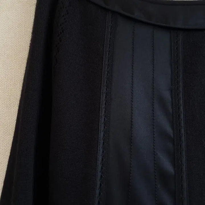 [BUNJANG] Mine Black A-Line Knit Silk Skirt / 한섬 마인 블랙 A라인 니트 실크 스커트