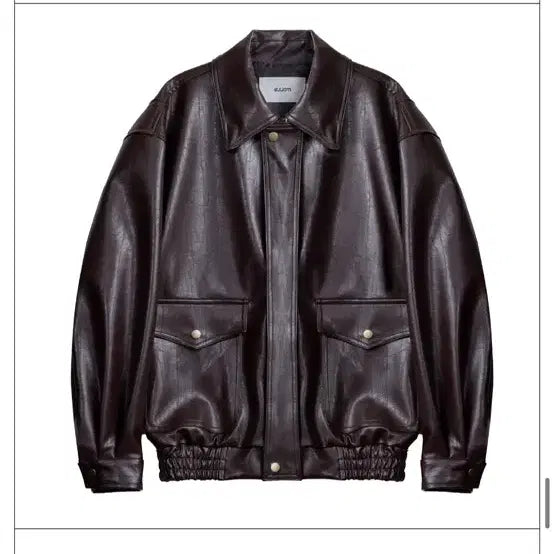 [BUNJANG] Elioti Brown Leather Jacket Free Size / 엘리오티 브라운 레더 자켓 FREE