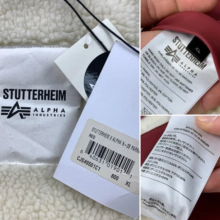 [BUNJANG] Alpha Industries x Stutterheim Faux Leather N-2B Jacket Red / 알파인더스트리 x 스투터하임 페이크 레더 N-2B 자켓 레드