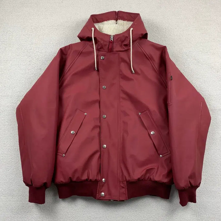 [BUNJANG] Alpha Industries x Stutterheim Faux Leather N-2B Jacket Red / 알파인더스트리 x 스투터하임 페이크 레더 N-2B 자켓 레드