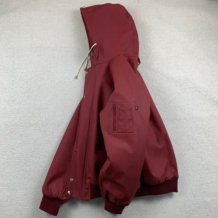 [BUNJANG] Alpha Industries x Stutterheim Faux Leather N-2B Jacket Red / 알파인더스트리 x 스투터하임 페이크 레더 N-2B 자켓 레드