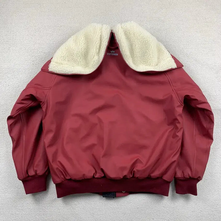 [BUNJANG] Alpha Industries x Stutterheim Faux Leather N-2B Jacket Red / 알파인더스트리 x 스투터하임 페이크 레더 N-2B 자켓 레드