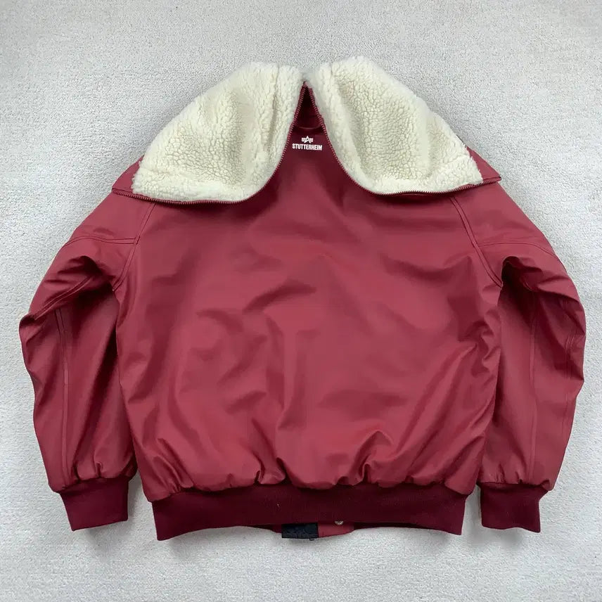 [BUNJANG] Alpha Industries x Stutterheim Faux Leather N-2B Jacket Red / 알파인더스트리 x 스투터하임 페이크 레더 N-2B 자켓 레드