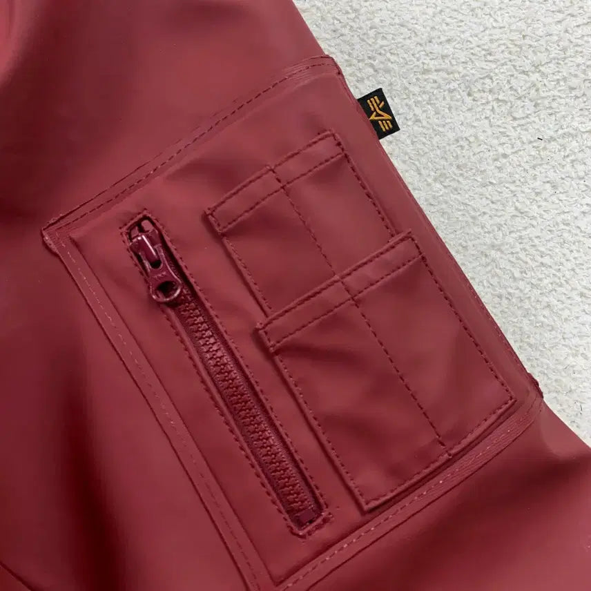 [BUNJANG] Alpha Industries x Stutterheim Faux Leather N-2B Jacket Red / 알파인더스트리 x 스투터하임 페이크 레더 N-2B 자켓 레드