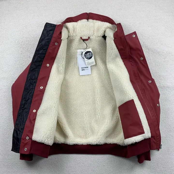 [BUNJANG] Alpha Industries x Stutterheim Faux Leather N-2B Jacket Red / 알파인더스트리 x 스투터하임 페이크 레더 N-2B 자켓 레드