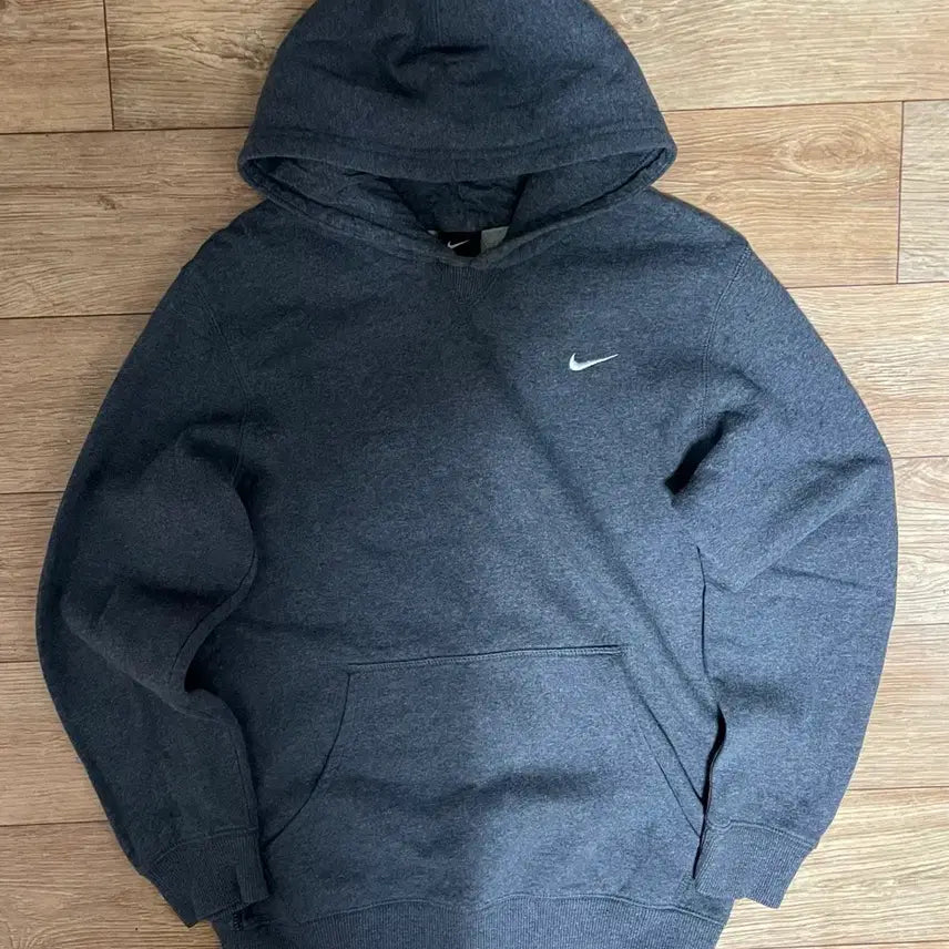 [BUNJANG] Nike Swoosh Gray Hoodie / 나이키 스우시 회색 그레이 후드티