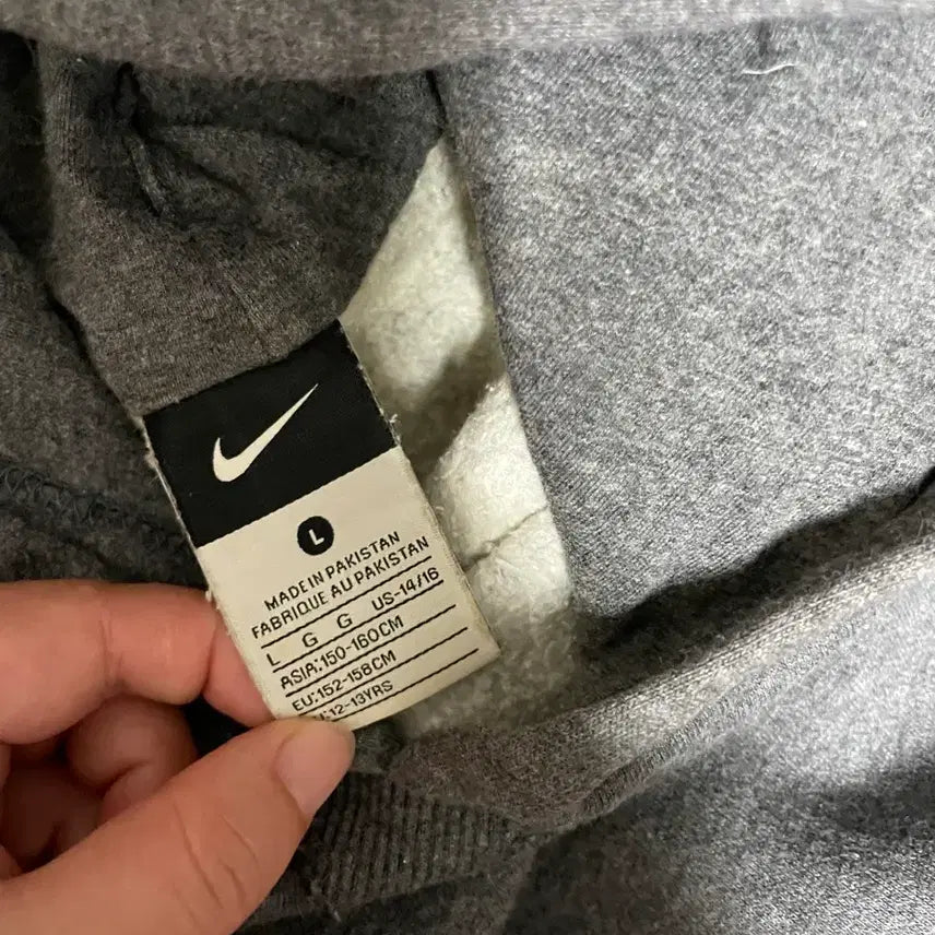 [BUNJANG] Nike Swoosh Gray Hoodie / 나이키 스우시 회색 그레이 후드티