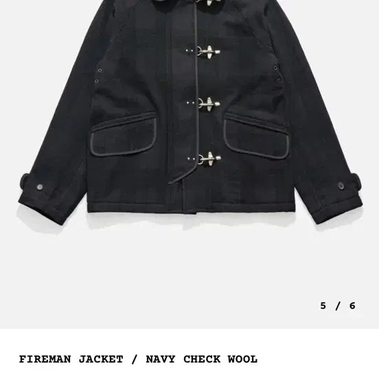 [BUNJANG] Eastlogue Fireman Jacket Navy Check Wool M / 이스트로그 파이어맨 자켓 네이비 체크 울 M