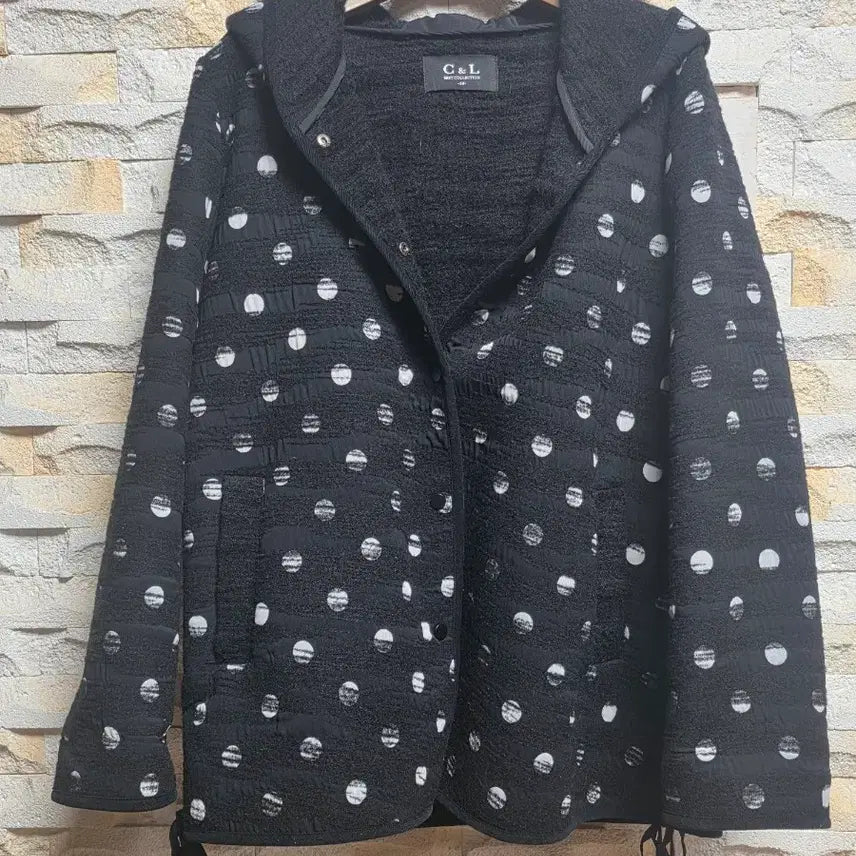 [BUNJANG] C&amp;L Dot Pattern Hooded Jacket / 씨엔엘(C&amp;L) 베스트 컬렉션 도트 후드 자켓 (88사이즈)