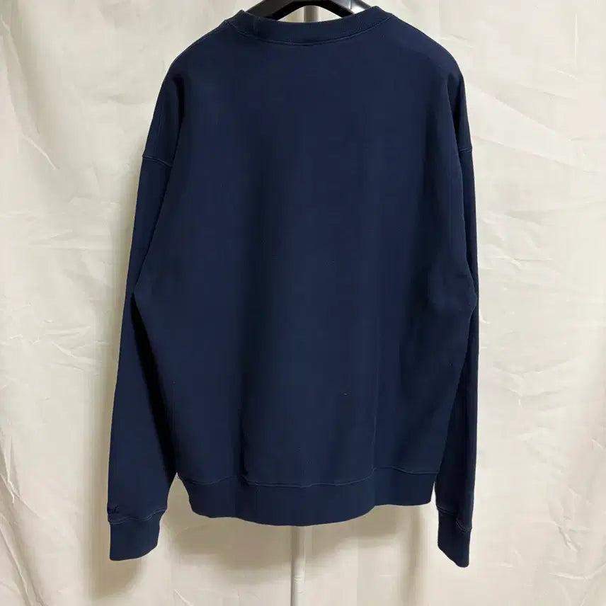 [BUNJANG] Outstanding Vintage Print Navy Sweatshirt - Navy, M / 아웃스탠딩 빈티지 프린트 NAVY 스웻셔츠 / 네이비, M