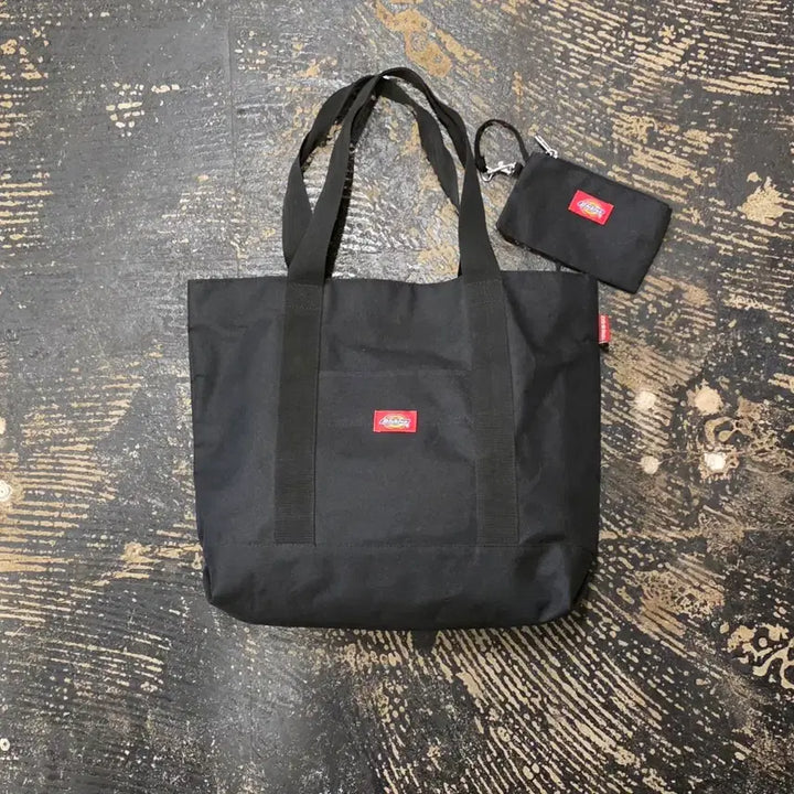 [BUNJANG] Dickies Black Tote Bag with Mini Pouch Set / 디키즈 블랙 토트백 + 미니 파우치 세트