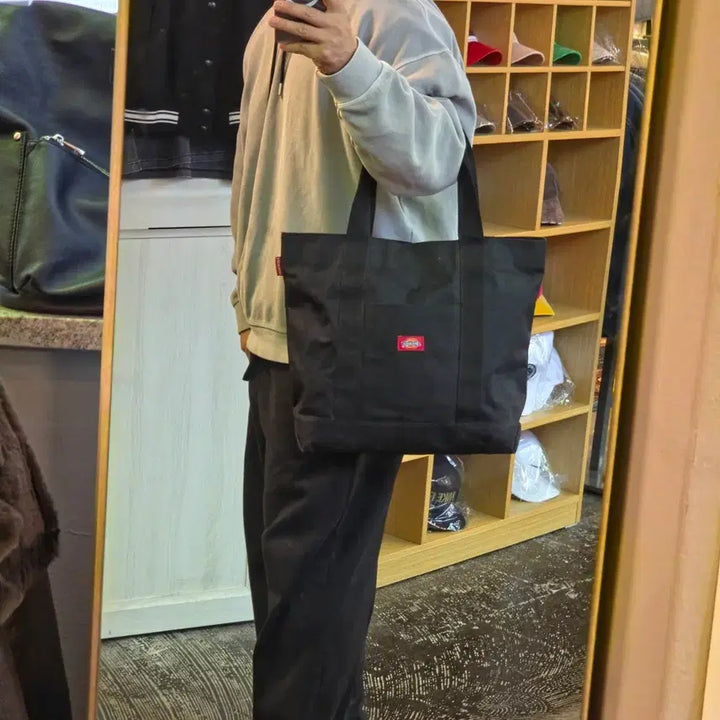 [BUNJANG] Dickies Black Tote Bag with Mini Pouch Set / 디키즈 블랙 토트백 + 미니 파우치 세트