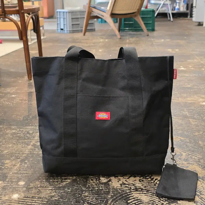 [BUNJANG] Dickies Black Tote Bag with Mini Pouch Set / 디키즈 블랙 토트백 + 미니 파우치 세트