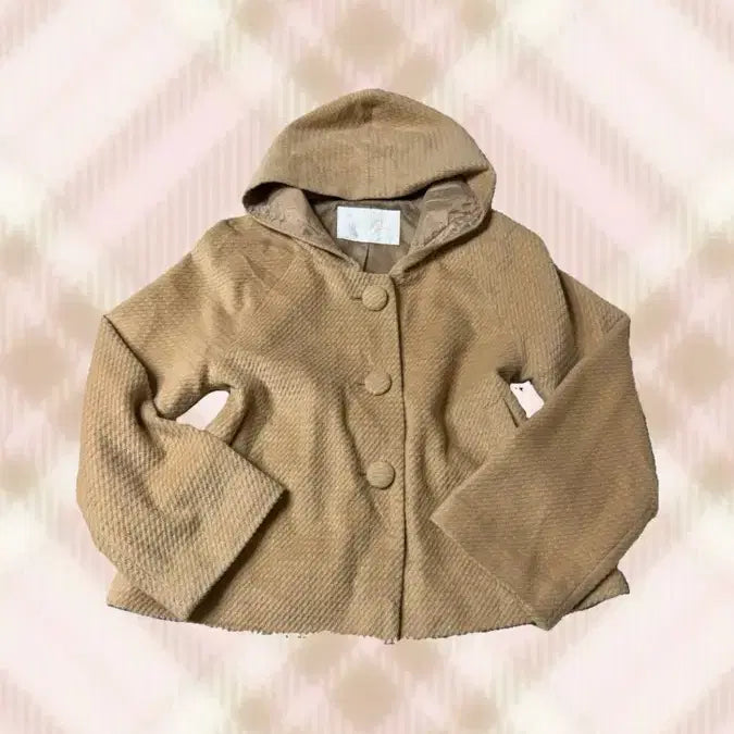 [BUNJANG] Liz Lisa Latte Beige Ribbon Short Coat / 리즈리사 라떼 베이지 후드 리본 숏코트 히메 갸루 러블리 로걀 빈티지