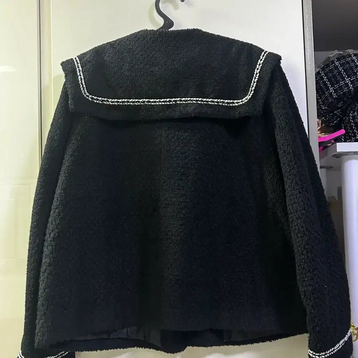 [BUNJANG] Gongguwoman Black Tweed Sailor Jacket (Big Size) / 공구우먼 블랙 트위드 세일러 자켓 빅사이즈