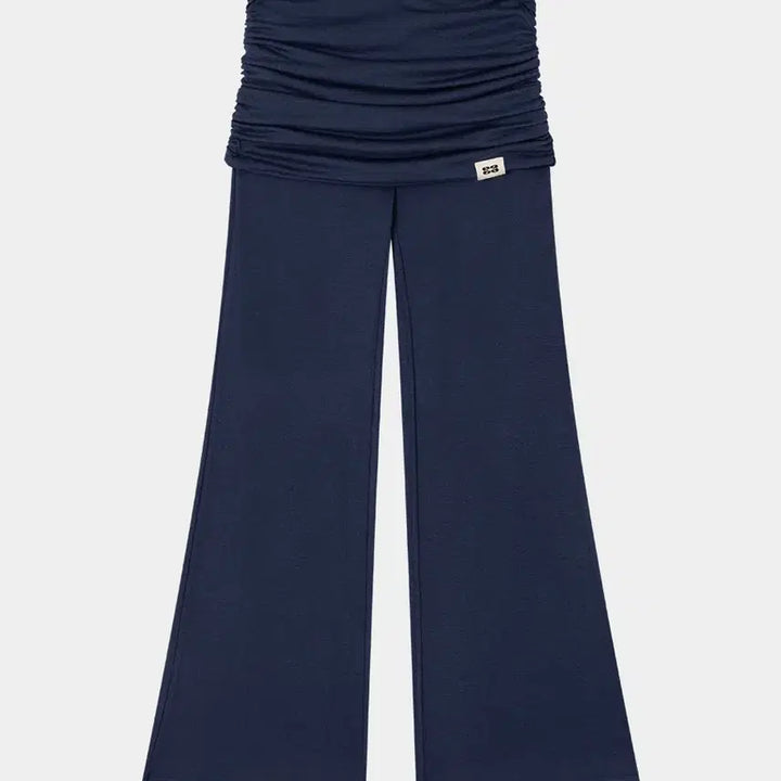 [BUNJANG] KISSING Yoga Flow Foldover Pants - Indigo Blue / 키시닝 Yoga Flow Foldover Pants-Indigo Blue