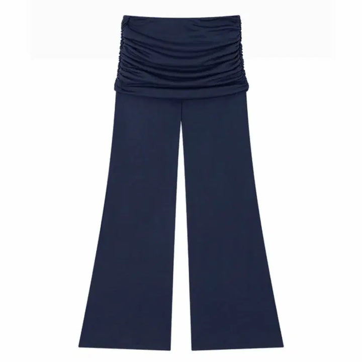 [BUNJANG] KISSING Yoga Flow Foldover Pants - Indigo Blue / 키시닝 Yoga Flow Foldover Pants-Indigo Blue