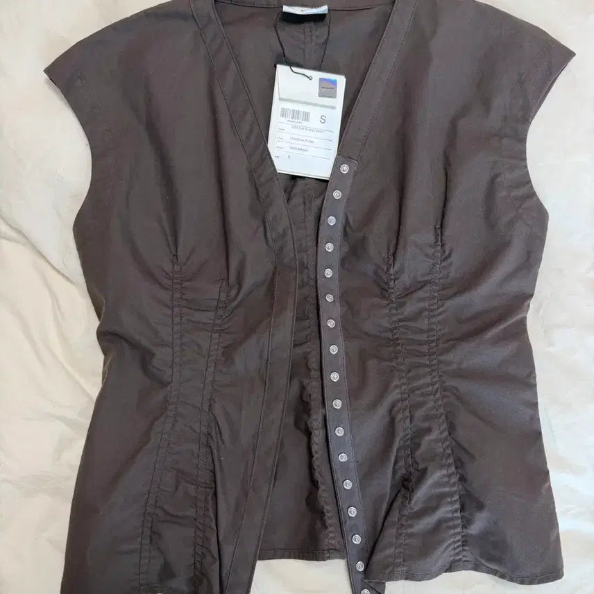 [BUNJANG] Low Classic Slit Shirt Brown / 로우클래식 캡 슬리즈 셔츠 브라운