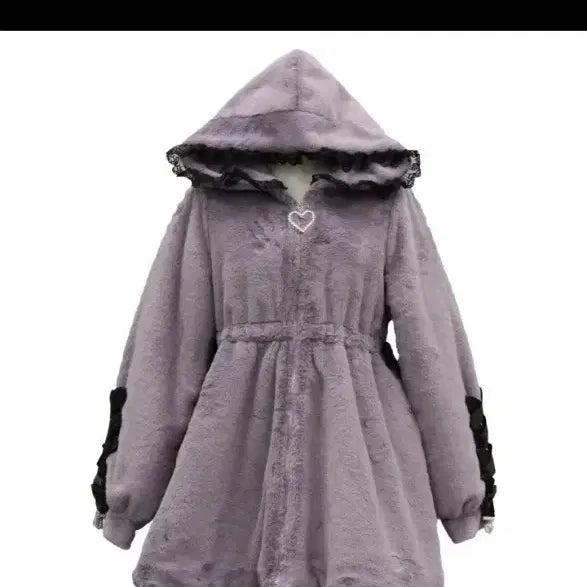 [BUNJANG] Dimarub Fur Hooded Coat Jacket / 디마럽 퍼 후드 코트 자켓 양지뢰 양산형 지뢰계 리즈리사 마즈 시크릿허니