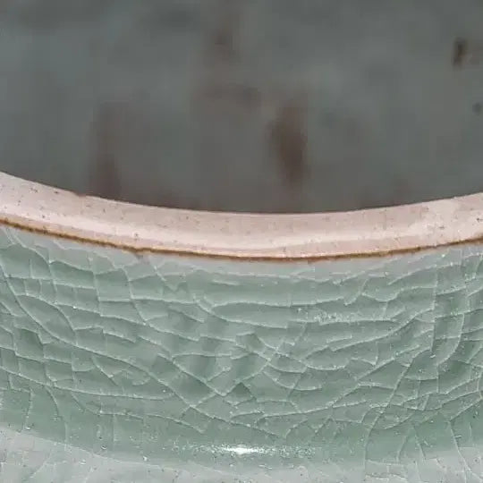 [BUNJANG] Celadon Porcelain Jar with Floral Relief 30cm / 청자 항아리 양각 초화문 높이30 지름28 센치 중국도자기 고도자 골통품