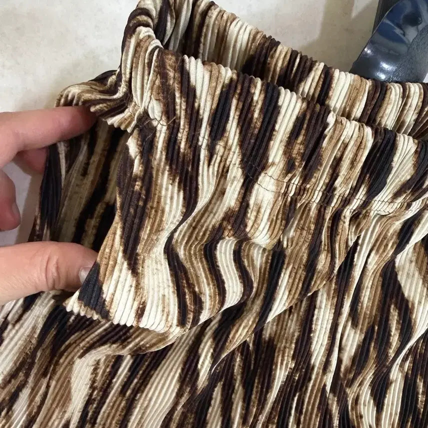 [BUNJANG] Pleated Zebra Print Long Pants / 5/26까지 새제품 플리츠 롱 팬츠