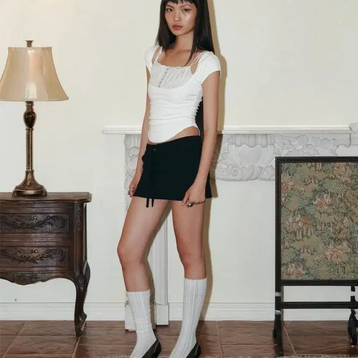 [SOLD OUT] 플리즈노팔로우 블랙 미니스커트