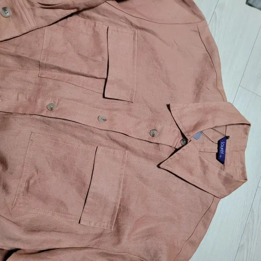 [BUNJANG] Laurel Linen 100% Long Shirt Dress / 라우렐 미사용품 린넨100% 셔츠 롱 원피스 브라운