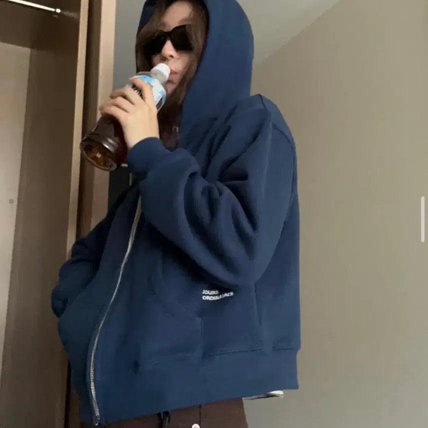 [BUNJANG] Ged Crop Hoodie Zip-Up / Ged CROP HOODIE ZIP-UP