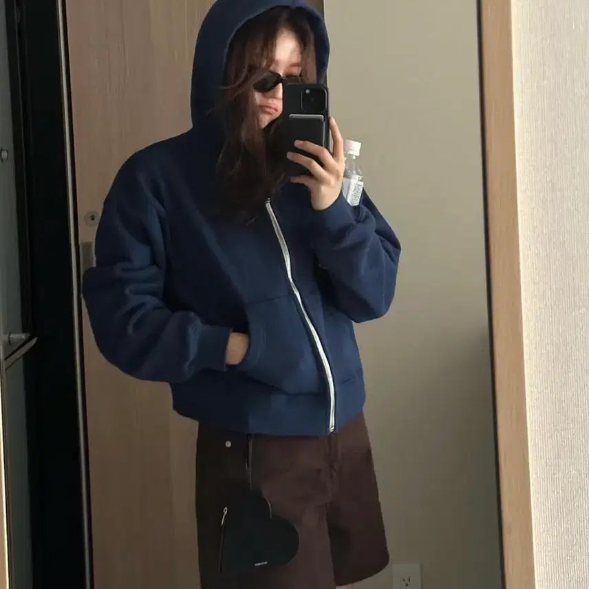 [BUNJANG] Ged Crop Hoodie Zip-Up / Ged CROP HOODIE ZIP-UP