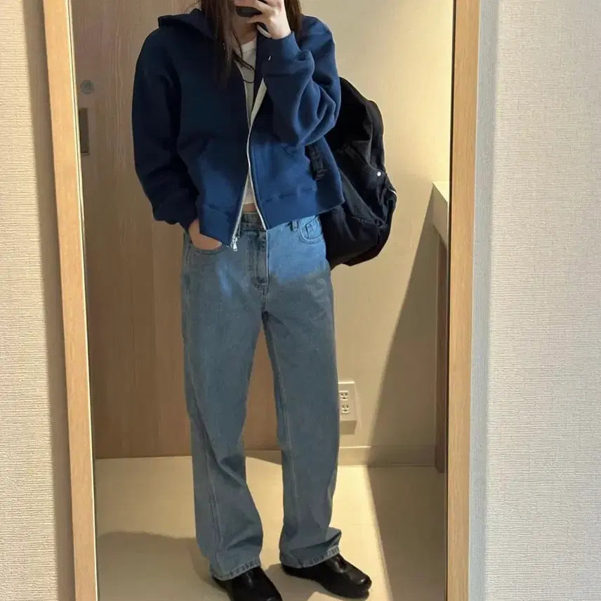 [BUNJANG] Ged Crop Hoodie Zip-Up / Ged CROP HOODIE ZIP-UP