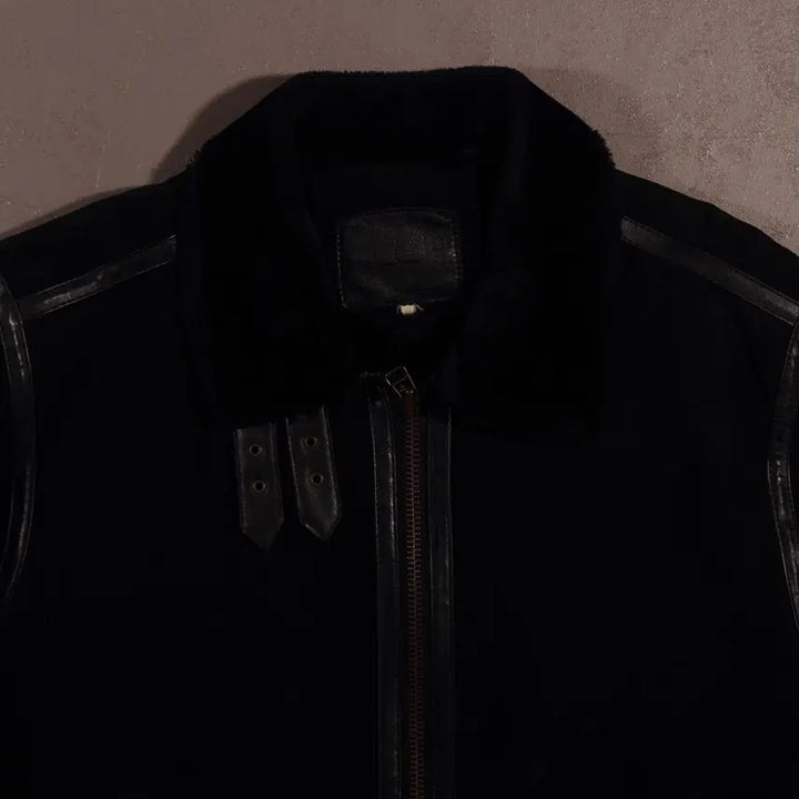 [BUNJANG] Vintage Black Mouton Jacket C268 / 빈티지 블랙 무스탕 자켓 C268
